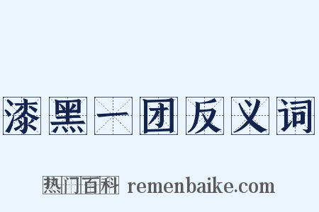 漆黑一团反义词是什么意思的图片